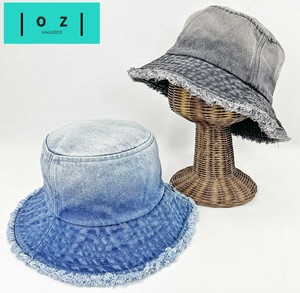 デニムグラデフリンジバケットハット 帽子　HAT　サイズ調節可能 　春夏　ユニセックス　アウトドア