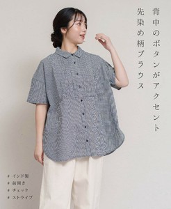 衬衫 Design 2025年 色织格纹 竖纹 衬衫 5分袖 春夏