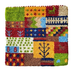 ギャッベ　チェアパッド　約40x40cm　ウール　シートクッション　マット　座布団　ギャベ