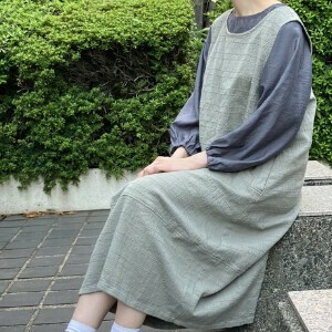 Casual Dress Check Cotton Pinafore Dress S/S
