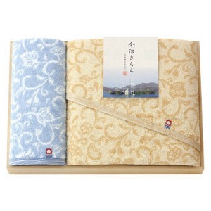 <テキスタイル>今治きらら 日本製 愛媛今治 木箱入りタオルセット　(53050)