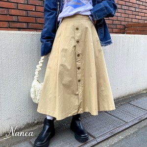 Skirt Flare Front Cotton Tuck