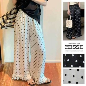 ポケット有り‼裾フリル付きドットパンツ　ssg250208