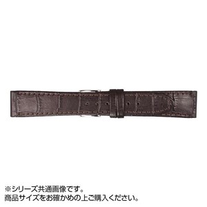 MIMOSA(ミモザ) 時計バンド P型押ワニ 19mm ダークブラウン (美錠:銀) CP-B19