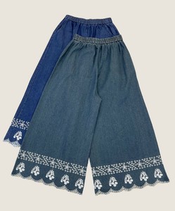 【aimoha】刺繍レースフリルデニムパンツ レディース 春夏 刺繍 レース ワイド ボトムス