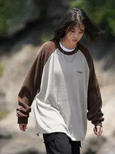 ☆新作☆　【2025秋冬春】ユニセックス　ツートンロングTシャツ トレーナー