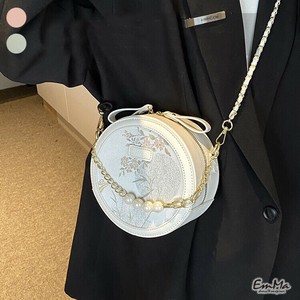 ラウンドモチーフジャガードショルダーバッグ 刺繍 上品 春 夏 ななめ掛け 【2025SS】 WU2331