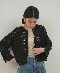 Sweater/Knitwear Crochet Lace Cardigan Sweater