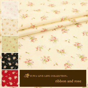 有輪商店 YUWA  シャーティング ”ribbon and rose” [B:Beige] / 全5色 / 生地 布 / 824930