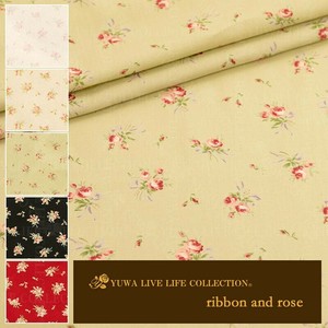 有輪商店 YUWA  シャーティング ”ribbon and rose” [C:Olive] / 全5色 / 生地 布 / 824930