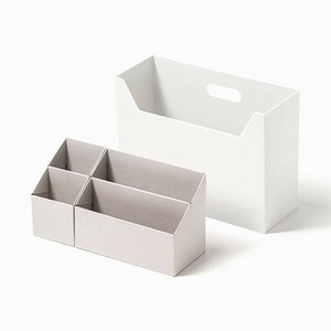 吉川国工業所　持ち運びができる収納ボックス(インナーS/L2個セット)オールホワイト　MB-02