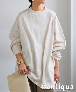 [antiqua] T-shirt Ladies fashion Large Silhouette Long T-shirt Unisex 100% Cotton Men's