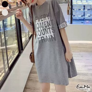 Tシャツワンピース 半袖 コットン ショート丈 アルファベット 春 夏  【2025SS】EH2706