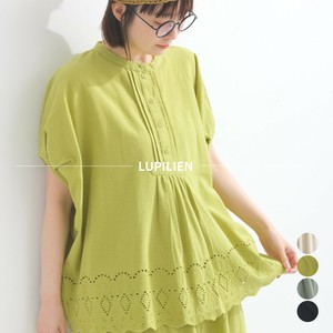 Button Shirt/Blouse Embroidery Cotton Linen Cotton