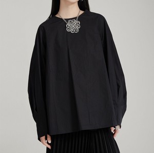 Button Shirt/Blouse Ladies fashion Round Neck