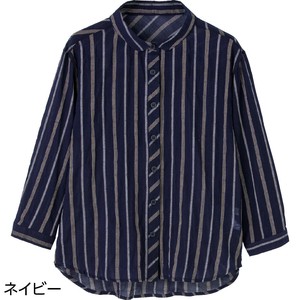 7分袖ストライプブラウス(婦人)