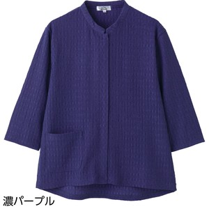 7分袖前開きTシャツ(婦人)