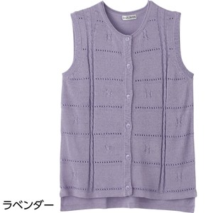ニット後ろ長め丸首ベスト(婦人)