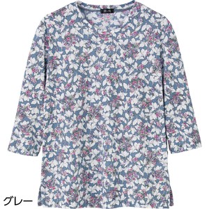 7分袖京染強撚Tシャツ(婦人)