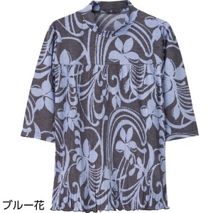 6分袖前身切替プリーツTシャツ(婦人)