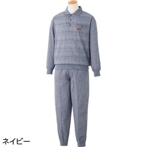 麻混楊柳ポロ衿上下スーツ（紳士）