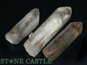 ☆一点物☆【原石】レーザー水晶 ポイント原石 (3本セット) No.01 【天然石 パワーストーン】