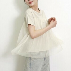 T-shirt T-Shirt French Sleeve Cut-and-sew