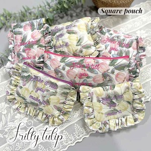 【Global Arrow】Frilly tulip スクエアポーチ