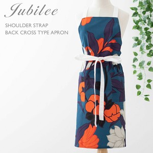 Jubilee 肩紐 バッククロス型 エプロン フローラル フラワー 花柄 コットン 母の日 ギフト