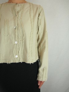 T-shirt Fringe Jacquard Stripe Cotton [S/S NEW] Made in Japan