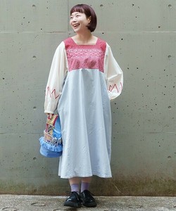 【2025秋冬新作】キカ刺繍とバイカラーOP（大きいサイズ）