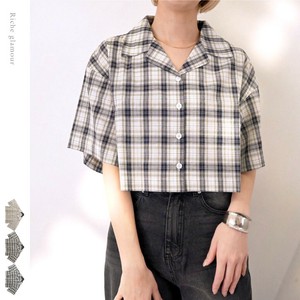 Button Shirt/Blouse Cropped Check