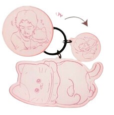 染色アクリルキーホルダー　ねこに転生したおじさん