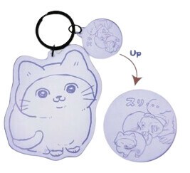 染色アクリルキーホルダー　ねこに転生したおじさん