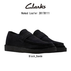 CLARKS(クラークス)ローファー シューズ ブラック スエード ノマド メンズ 男性用 Nomad Loafer 26178111