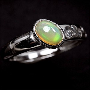 Silver-Based Opal/Tourmaline Ring Natural Stone Rings