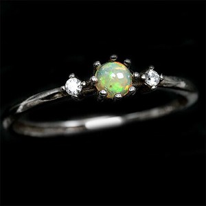 Silver-Based Opal/Tourmaline Ring Natural Stone Rings