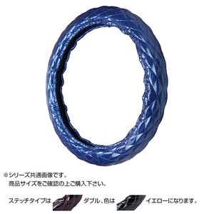 トラックハンドルカバー ラメキルト 紺 ダブルステッチ黄 RLB20-YY