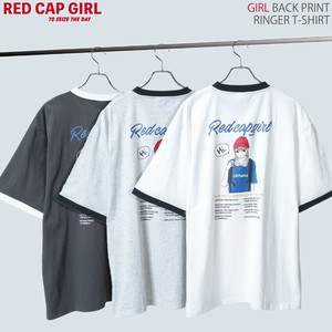 【25SS新作】RED CAP GIRL 20/-天竺 バックプリント リンガー 半袖T-shirt