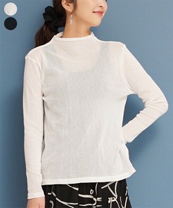 T-shirt Bottle Neck Sheer Mesh Cut-and-sew [2025 NEW]