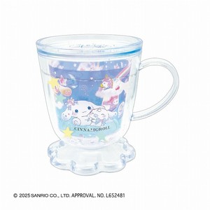 ■2025SS　新作■　サンリオキャラクターズ　カフェ型グリッターカップ　シナモロール