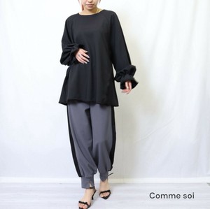 【Comme soi】袖絞りステッチ入りトップス