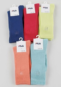 特価 FILA　リブソックス　1P　靴下 ソックス　クルーソックスフィラ　レディース
