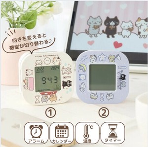 【ふくふくにゃんこ】デジタル回転クロック　猫/ギフト/時計/ふくふくにゃんこ