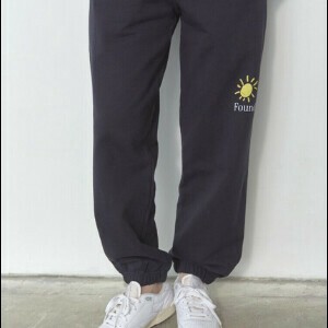 SMILING SUN スウェットパンツ グレー ネイビー コットン ロゴ