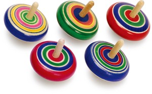 丸コマ5個セット　和玩具　JAPANESE FOLK TOYS