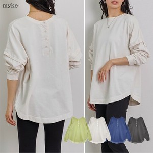 [SD Gathering] Sweatshirt Pigment Henry Neck Pullover Front/Rear 2-way
