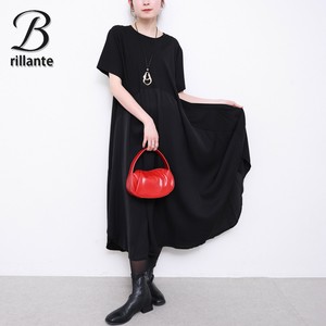 新作 異素材切替 コクーンワイド ワンピース  2025新作ss春夏　BRILLANTE東京（195997）