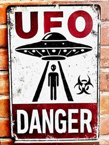 ティン 看板 ufo danger 危険 インテリア サインボード ブリキ看板 A4 アメザツ アメリカン雑貨 アメリカ