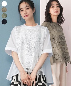 Button Shirt/Blouse Lace Sleeve Band Collar 5/10 length [2025 NEW]